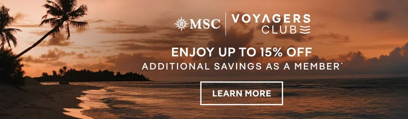 MSC&nbsp;Voyagers Club – Up to 15% Off Cruises + Kids Sail Free* – Click to View Cruises & Book Now