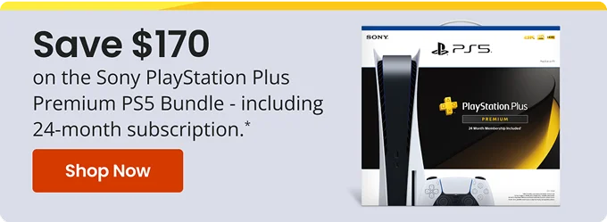 Save $170 on the Sony PlayStation Plus Premium PS5 Bundle - including 24-month subscription: Shop Now PlayStation Plus