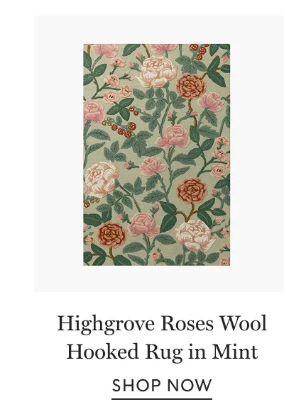 Highgrove Roses Wool Hooked Rug