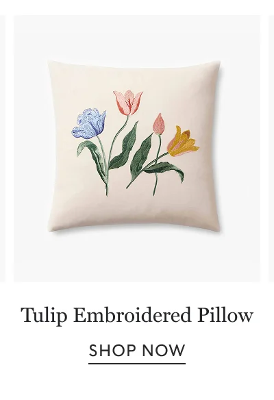 Tulip Embroidered Pillow