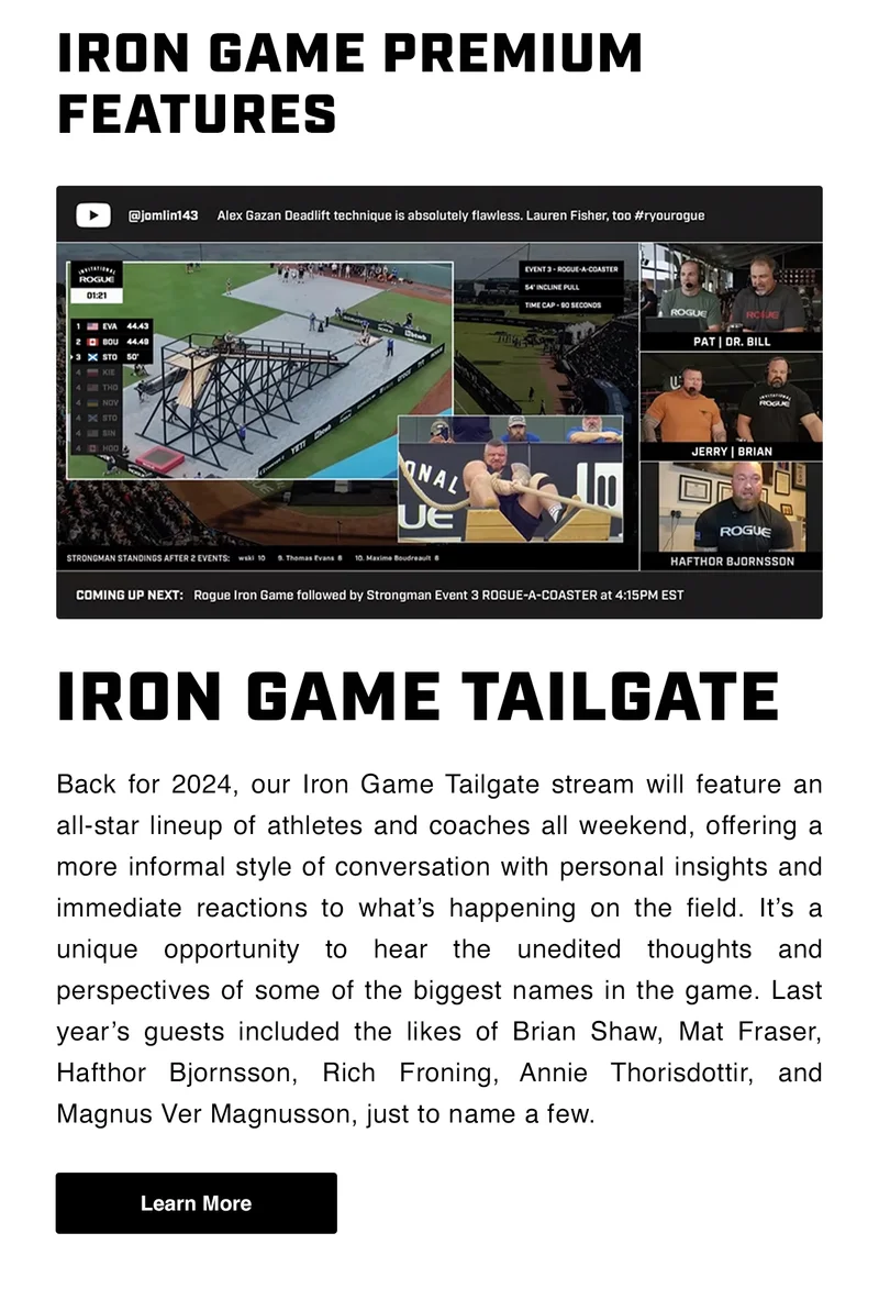 Iron game Tailgate - Learn More