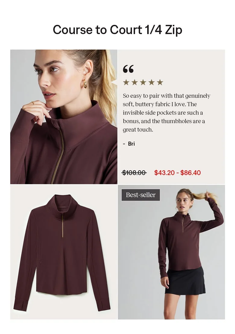 Course to Court 1/4 Zip