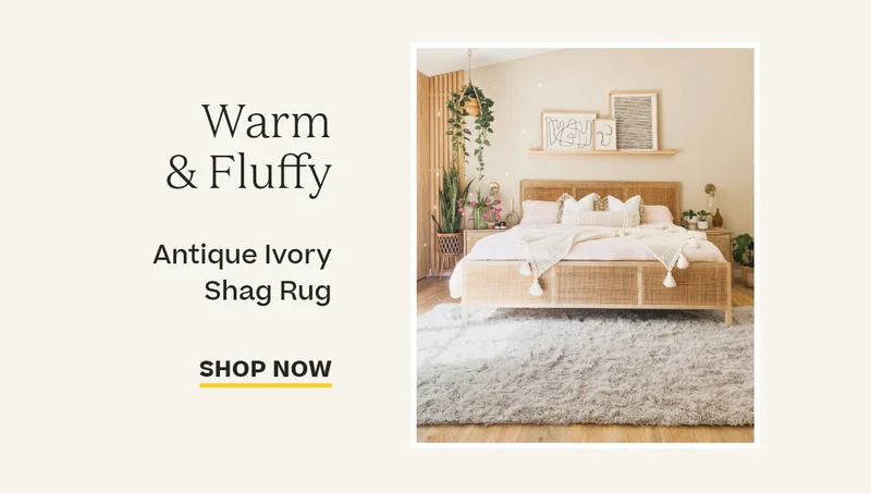 Antique Ivory Shag Rug