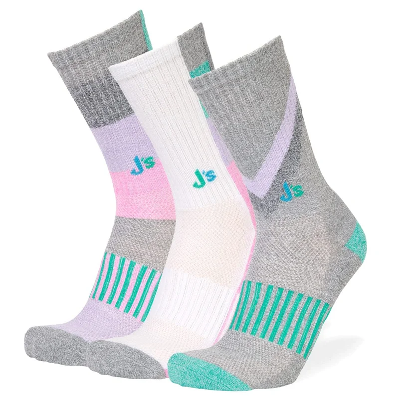 Image of J's Athletic Crew 3 Pack - Grey/Assorted