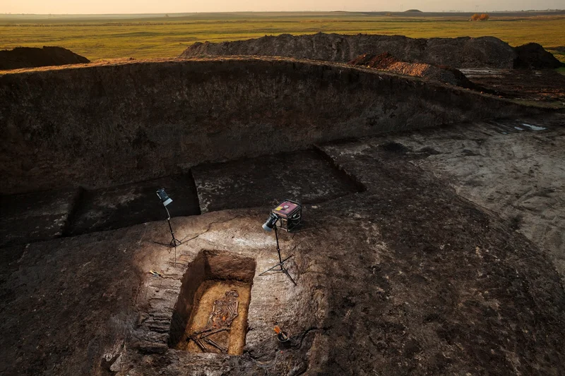 Three waves of immigrants settled prehistoric Europe. The last, some 5,000 years ago, were the Yamnaya, horse-riding cattle herders from Russia who built imposing grave mounds like this one near Žabalj, Serbia.