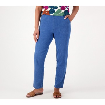 Denim & Co. Original Waist Stretch Regular Side Pocket Pant-Core