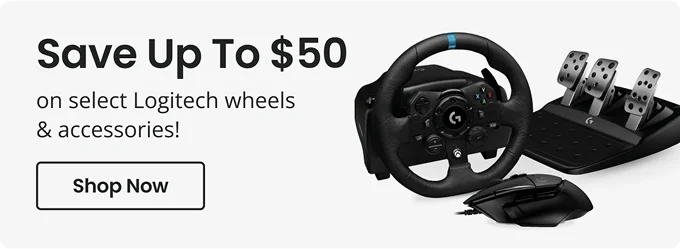 Save Up To $50 on select Logitech wheels & accessories! Shop Now