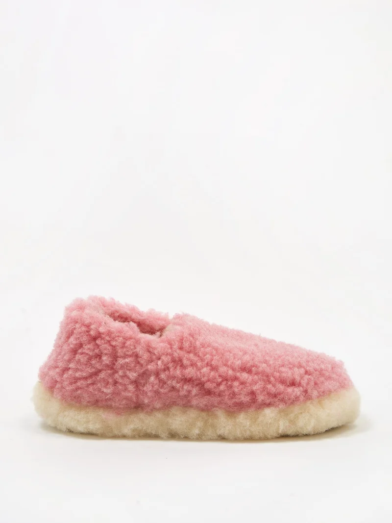 Image of Yoko Wool Siberian Wool Slipper - Pink/Natural