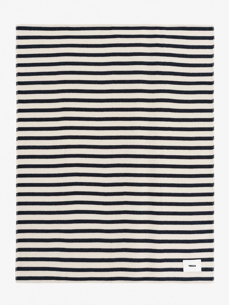 Image of TEKLA Lambswool Blanket - Magpie Stripes