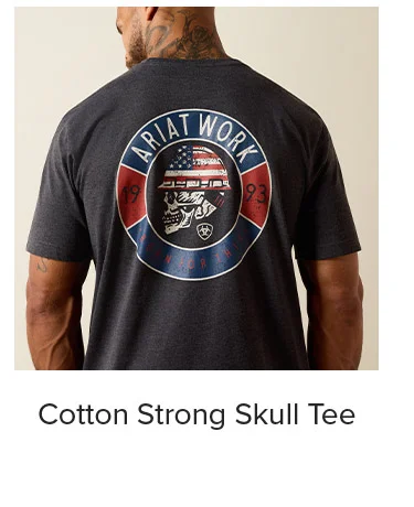 Cotton Strong Skull Tee in Charcoal Heather