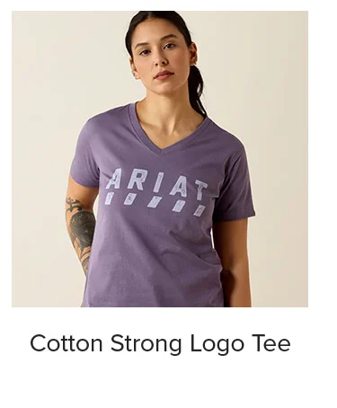 Cotton Strong Logo Tee in Mulled Grape
