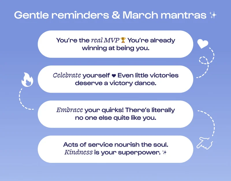 Gentle reminders & March mantras