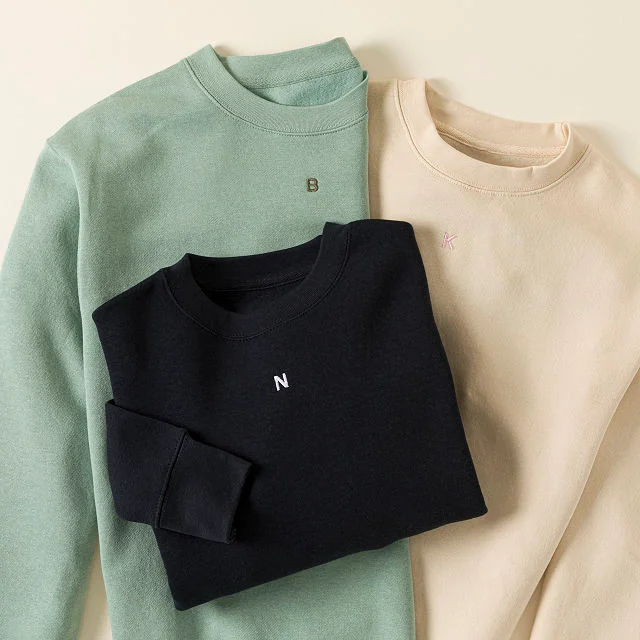 Custom Initial Embroidered Sweatshirt