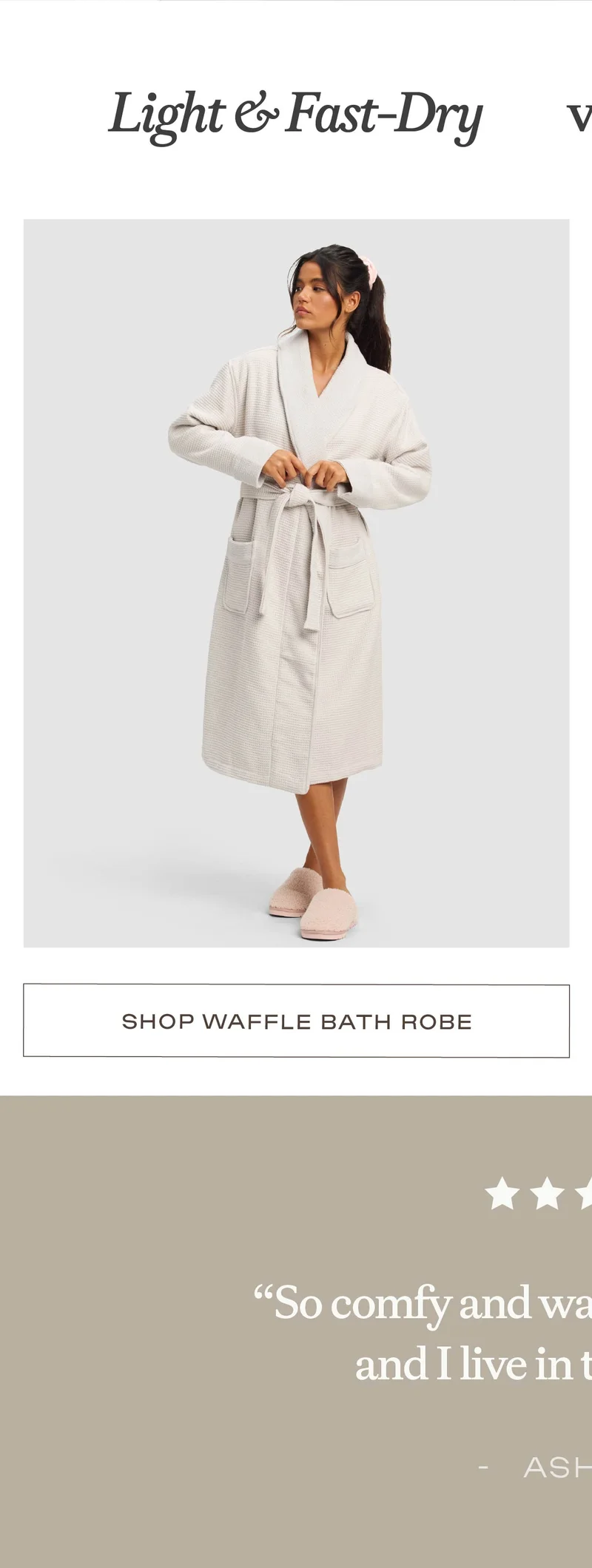 Light & Fast-Dry - Shop Waffle Bath Robe