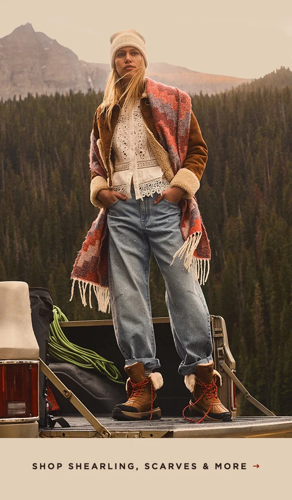shop shearling, scarves, and more