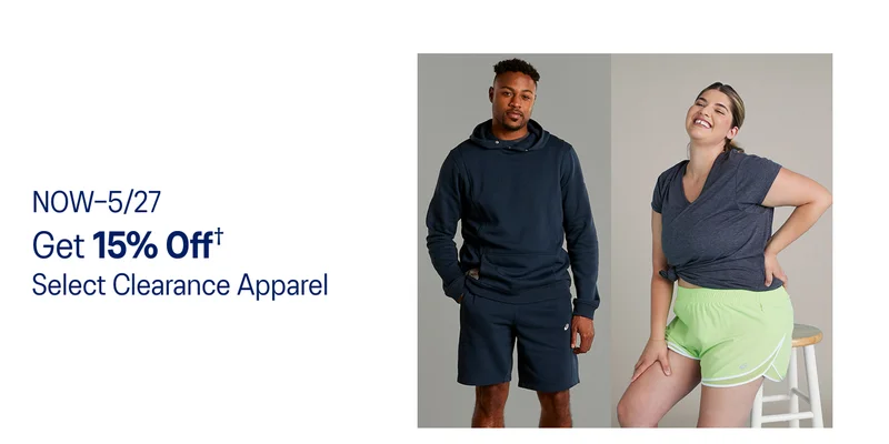 Get 15% Off select clearance apparel