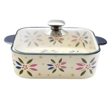 Temp-tations Old World 2.5-qt Soft Square Baker w/ Cook & Look Lid