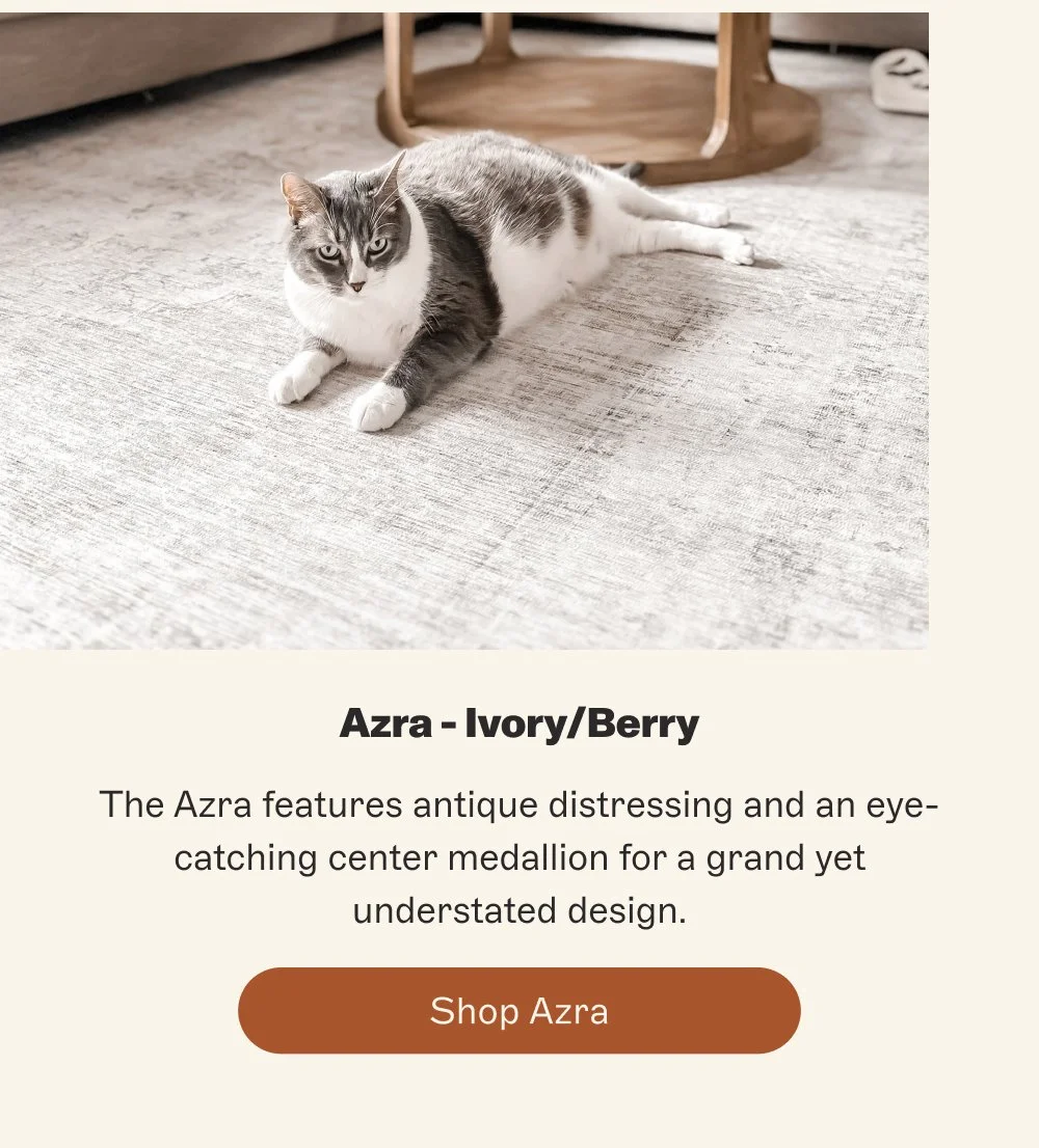 Azra - Ivory/Berry The Azra features antique distressing and an eye-catching center medallion for...