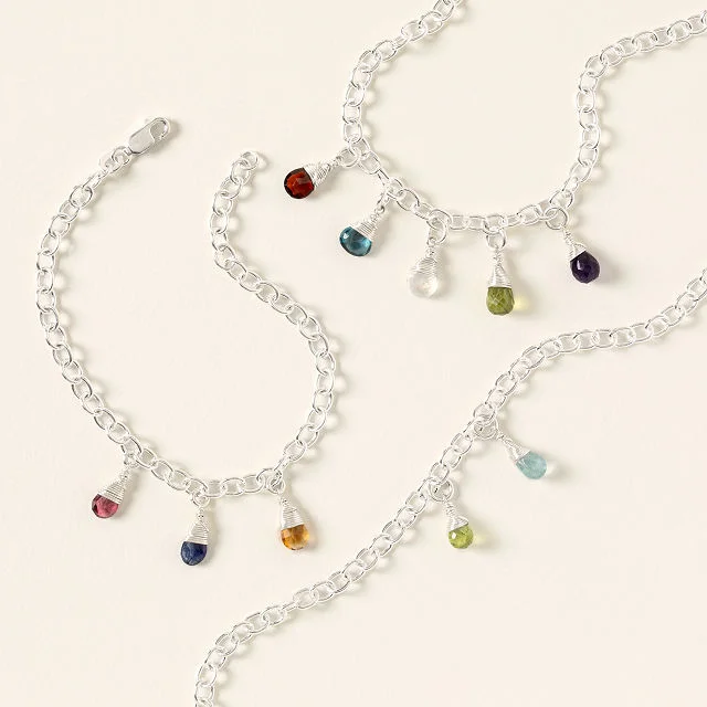 Personalized Birthstone Charm Bracelet