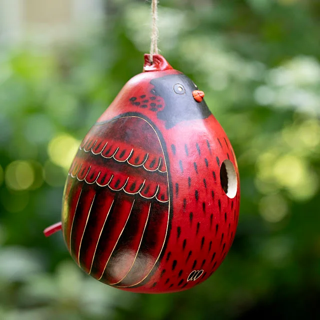 Cardinal Gourd Birdhouse