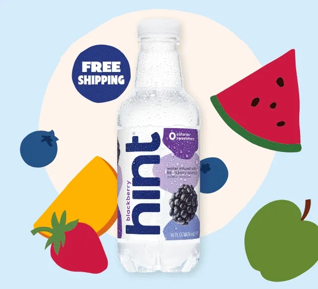 Bottle image rotating through Pineapple, Watermelon, and Blackberry