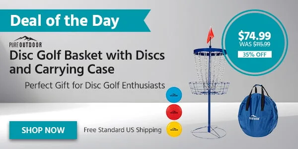 Deal Of The Day: Pure Outdoor Disc Golf Basket With Discs And Carrying Case. Perfect Gift For Disc Golf Enthusiasts. $74.99 Was $115.99. 35% Off. Free Standard US Shipping. Shop Now.