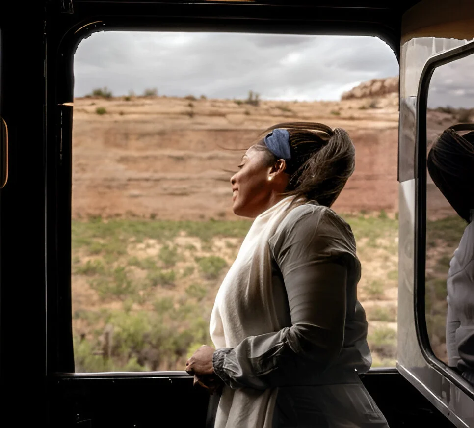While the train has scenic views of its own, the vast landscape will trump over any interior.