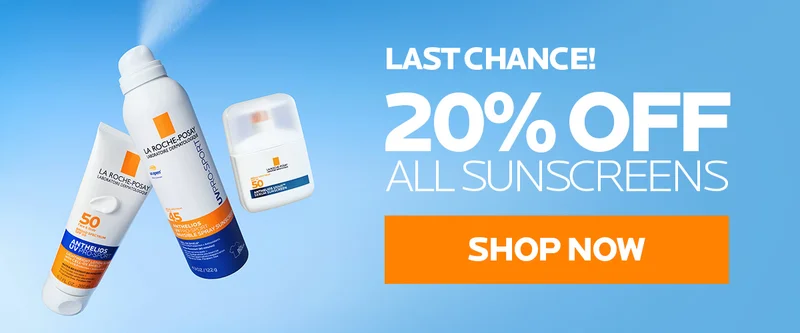 Last chance! 20% off all sunscreens