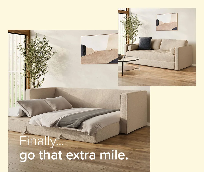 A sofa that goes the extra mile.