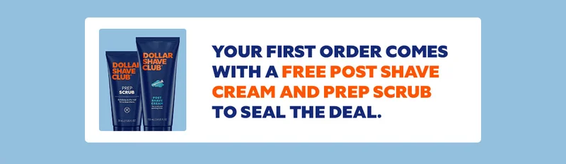 FREE POST SHAVE CREAM AND PREP SCRUB