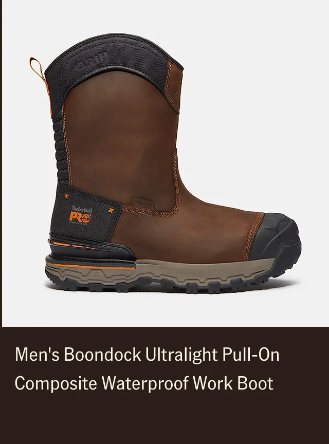 Men's Boondock Ultralight Pull-On Composite Waterproof Work Boot Brown