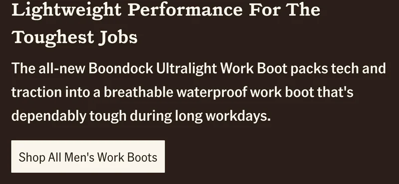Lightweight Performance For The Toughest Jobs. Shop All Men's Work Boots.