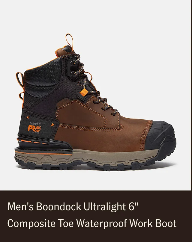 Men's Boondock Ultralight 6" Composite Toe Waterproof Work Boot Brown