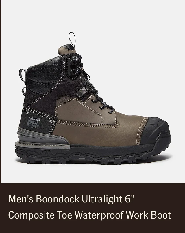 Men's Boondock Ultralight 6" Composite Toe Waterproof Work Boot Grey