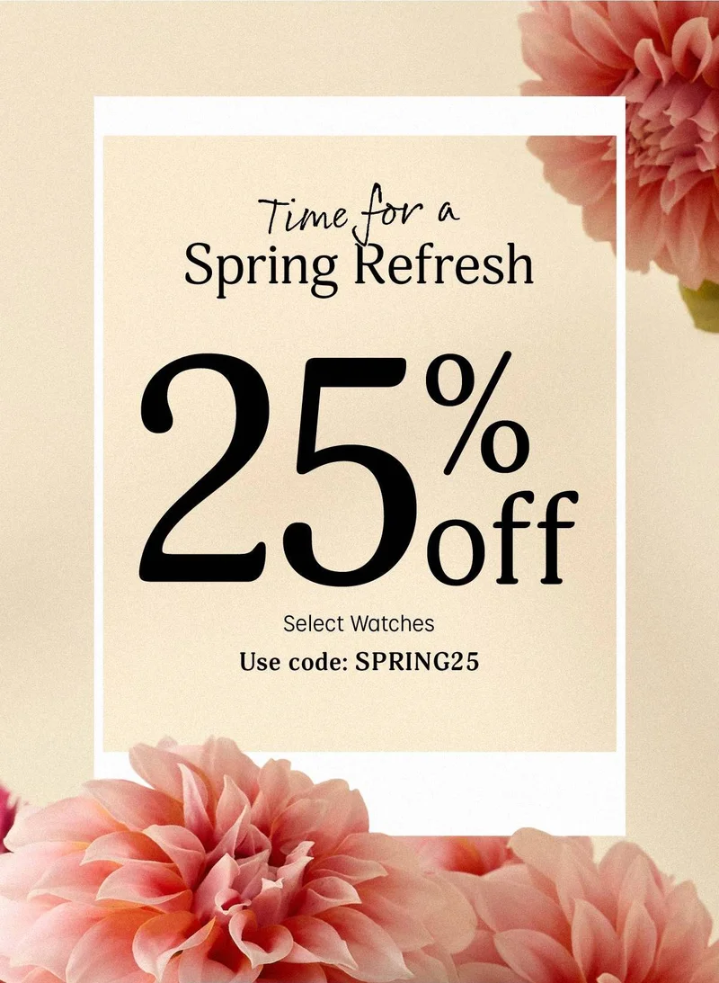 Time for a Spring Refresh 25% Select Watches Use code: discount code - Timex