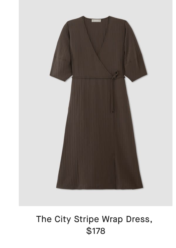 [Image]The City Stripe Wrap Dress,
$178