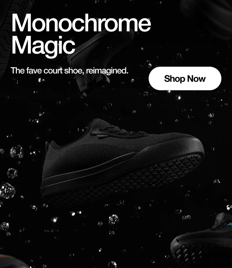 Monochrome Magic. The fave court shoe, reimagined. Shop Now.