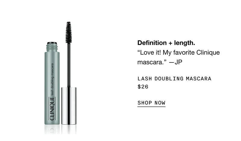 Definition + length. LASH DOUBLING MASCARA $26 SHOP NOW