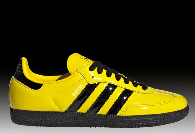 GIF of green and black leather Samba