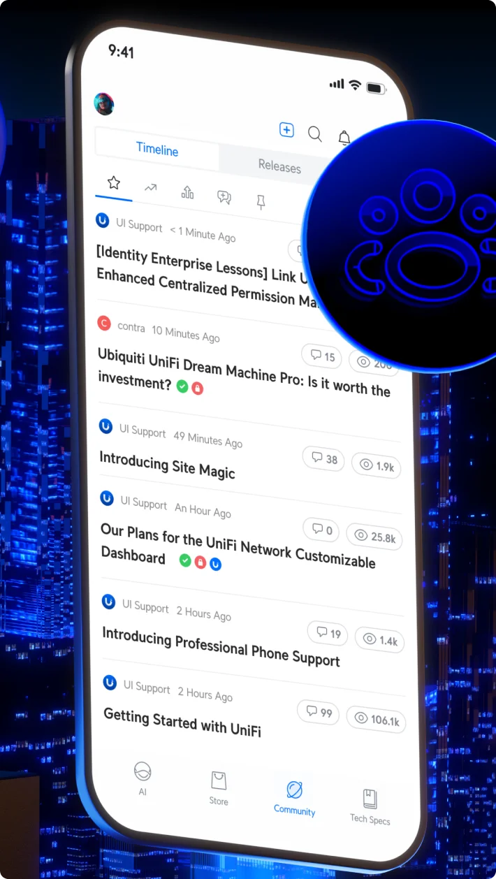 Connect with the
Ubiquiti Community