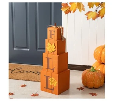 Glitzhome 25.5"H Halloween and Fall Reversibleorch Decor