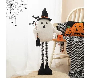 Glitzhome 38"H Lighted Halloween Fabric Ghost Standing Decor