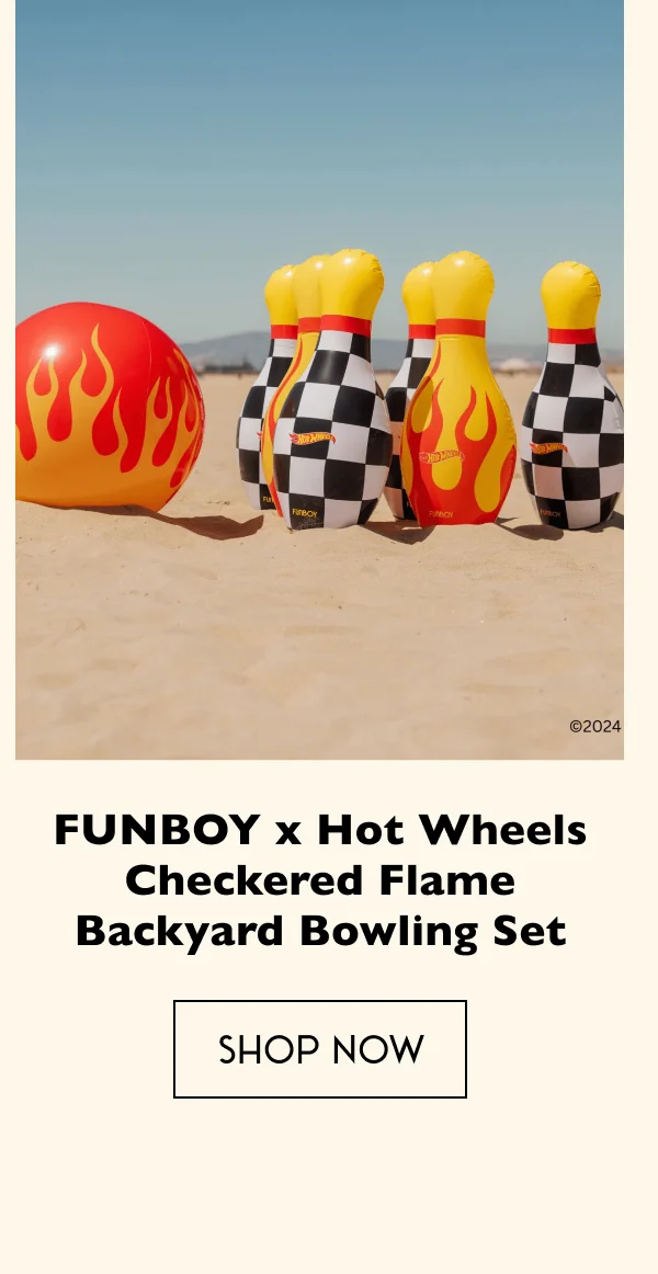FUNBOY x Hot Wheels Checkered Flame Backyard Bowling Set