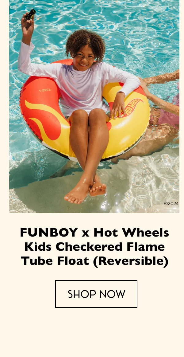 FUNBOY x Hot Wheels Kids Checkered Flame Tube Float