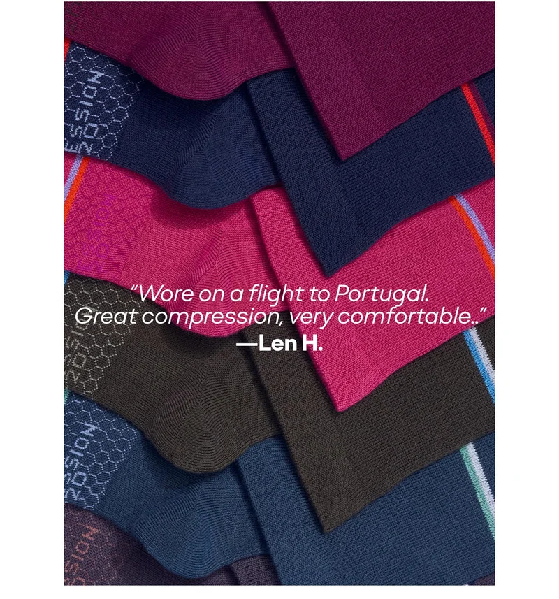 Wore on a flight to Portugal. Great compression, very comfortable. - Len H.