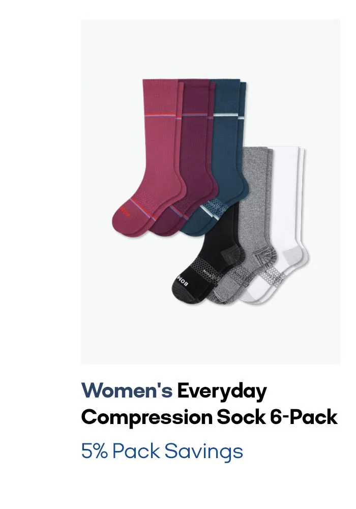 Women's Everyday Compression Sock 6-Pack 5% Pack Savings