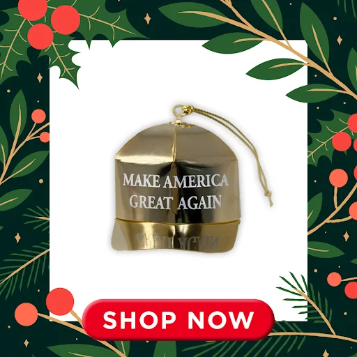 MAGA Gold Hat Christmas Ornament