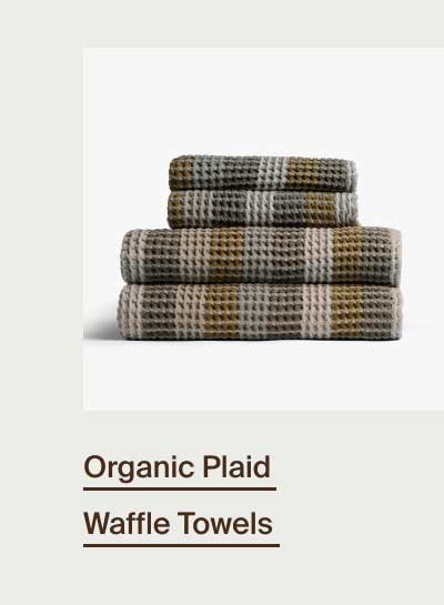 Shop Organic Plaid Waffle Towels