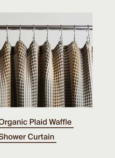 Shop Organic Plaid Waffle Shower Curtain