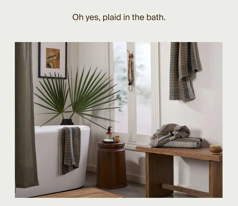 Shop Plaid Waffle Bath